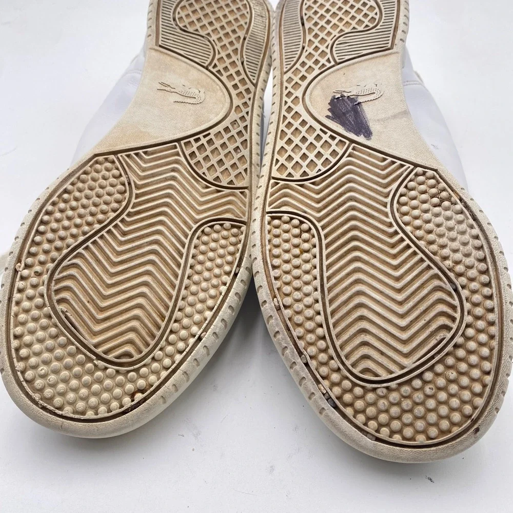 Lacoste Twin‎ Serve 0721 2 SMA Sneakers Mens 9 White Leather Court Shoes VGC